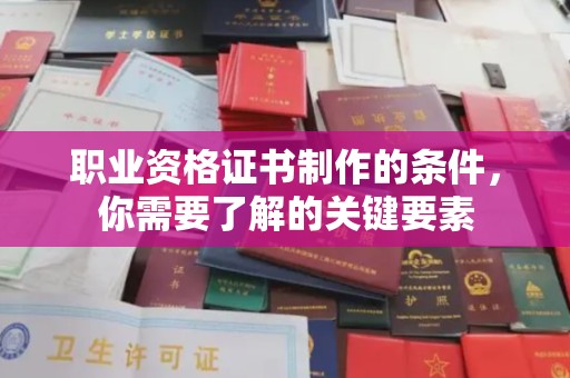 乐平职业资格证书制作的条件，你需要了解的关键要素