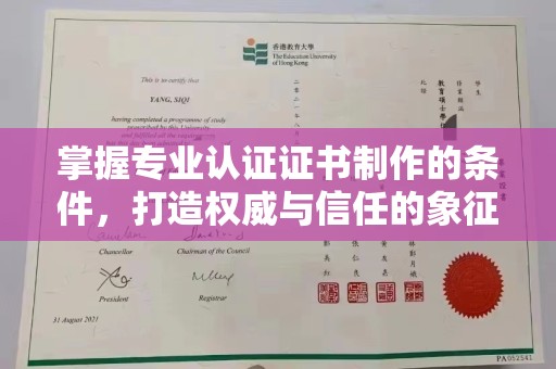 乐平掌握专业认证证书制作的条件，打造权威与信任的象征